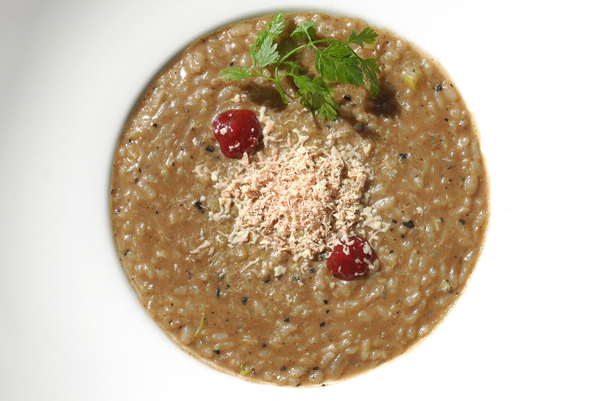 Foie Gras Risotto with Black Truffle and Mushrooms