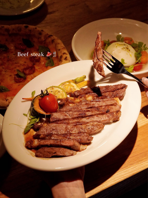 Sliced grilled steak